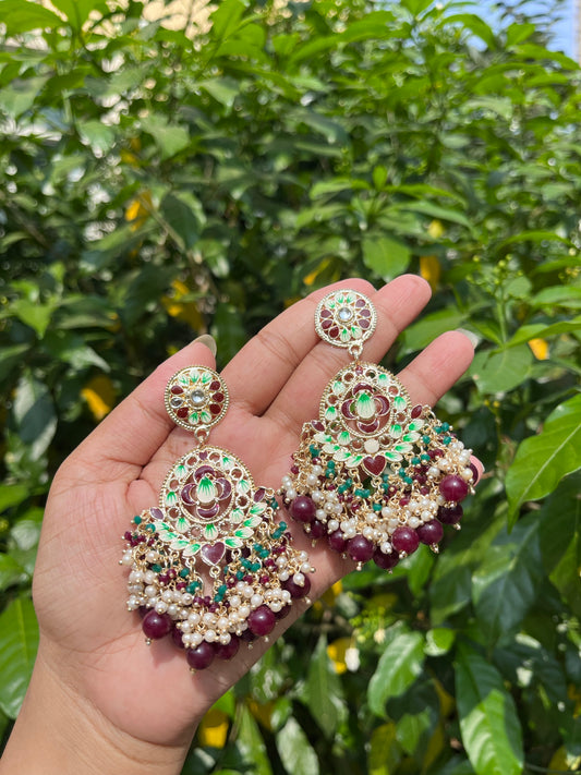 Aziza earings -Maroon